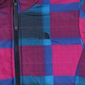 The North Face Reversible Plaid Spell Out Jacket